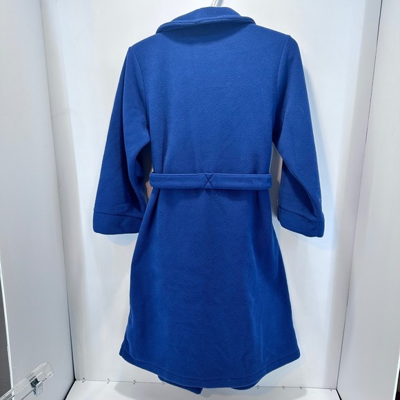 LL Bean Kids Blue Fleece Robe M 10-12 Plush Warm Cozy Loungewear - Picture 2 of 7